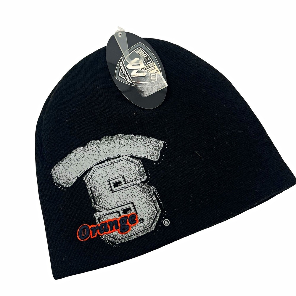 Syracuse Orange SU Top of the World Black Knit Beanie Hat NCAA OSFA NWT
